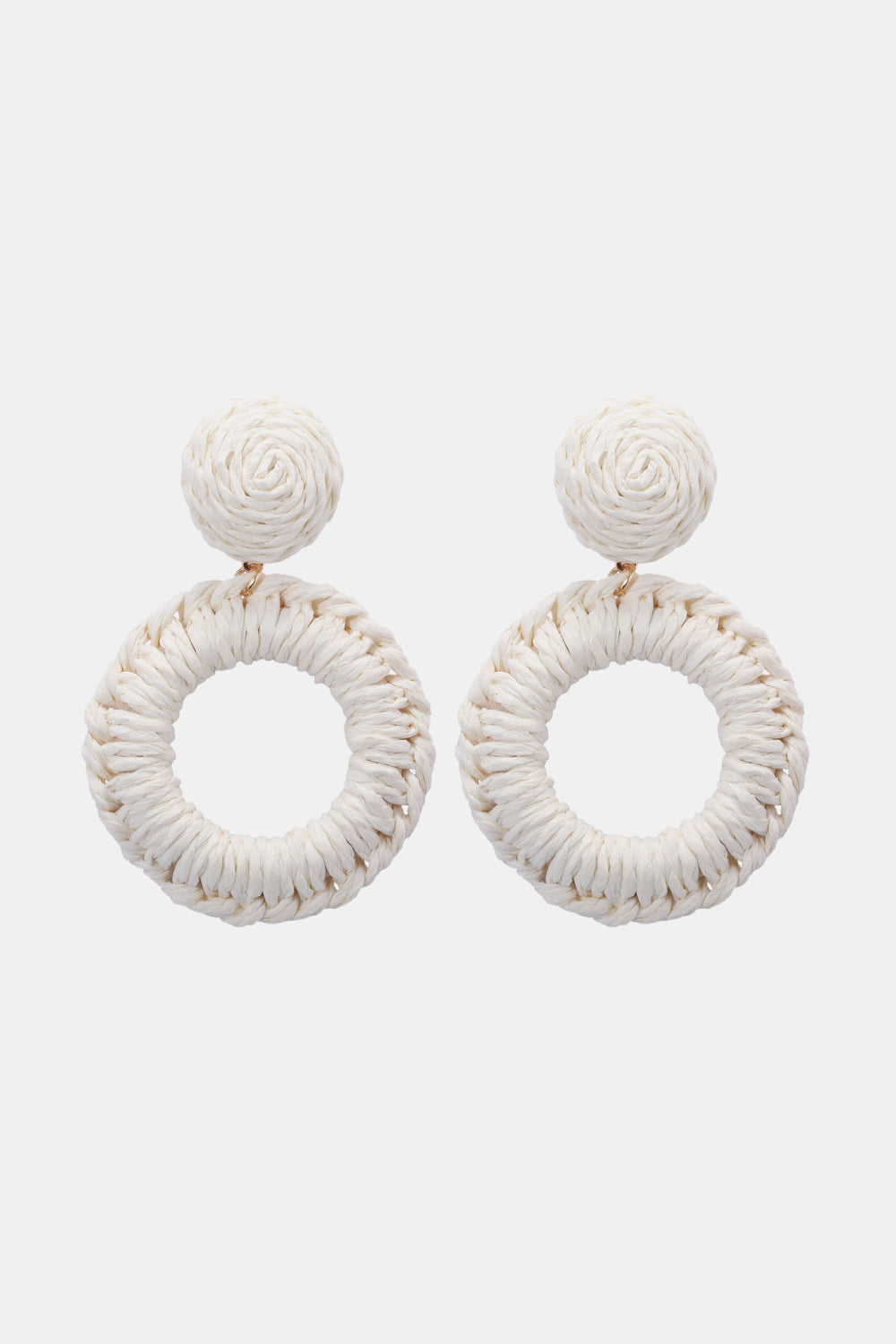*APP EXCLUSIVE* Round Shape Raffia Grass Dangle Earrings