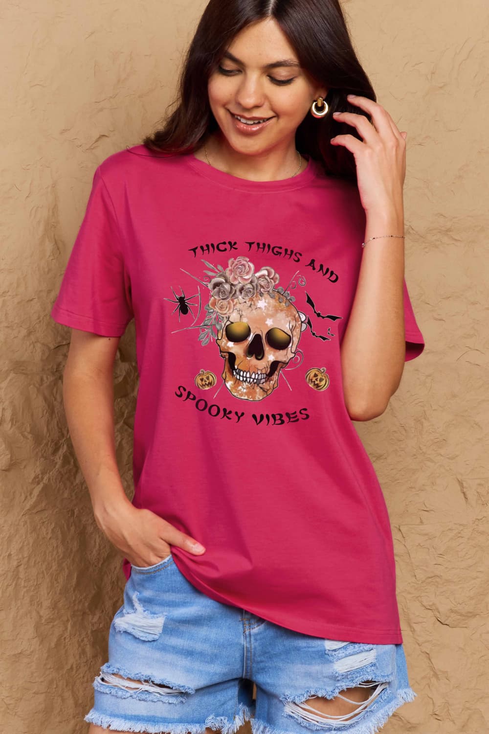 *APP EXCLUSIVE* THICK THIGHS AND SPOOKY VIBES Graphic Cotton T-Shirt