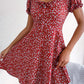 Ditsy Floral Drawstring A-Line Dress