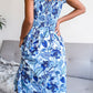Floral Tie Shoulder Smocked Midi Dress