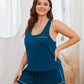 *APP EXCLUSIVE* Contrast Piping Racerback Tank and Shorts Lounge Set