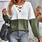 *APP EXCLUSIVE* Two-Tone Crisscross Detail Sweatshirt