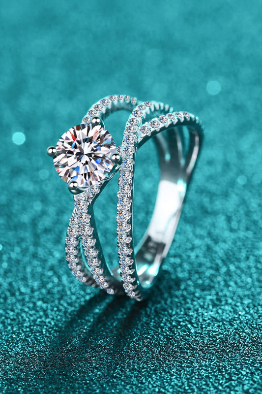 *App Exclusive* 1 Carat Moissanite Crisscross Ring