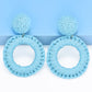 *APP EXCLUSIVE* Round Shape Raffia Grass Dangle Earrings
