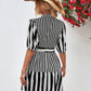 *APP EXCLUSIVE* Striped Half Sleeve Tie Waist Mini Dress