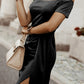 *APP EXCLUSIVE* Cold Shoulder Short Sleeve Split Dress