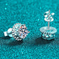 *APP EXCLUSIVE* 1 Carat Moissanite Rhodium-Plated Round Stud Earrings