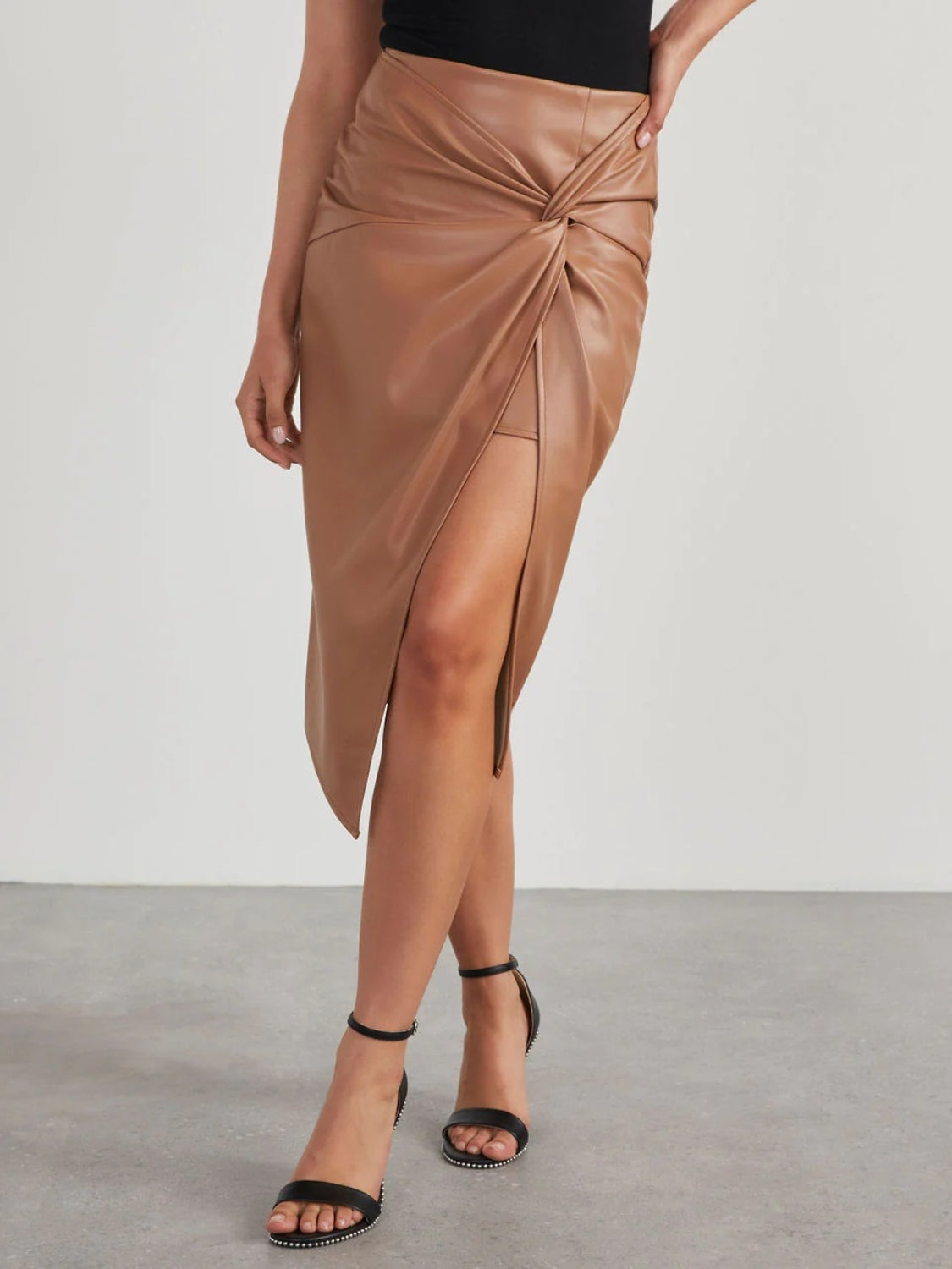 *APP EXCLUSIVE* Twist Faux Leather High Waist Skirt