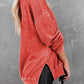 *APP EXCLUSIVE* Dropped Shoulder Slit Sweatshirt