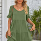 *APP EXCLUSIVE* Vneck Flounce Sleeve Tiered Dress