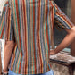*APP EXCLUSIVE* Aztec Vneck Button-Up Short Sleeve Top