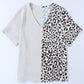 * APP EXCLUSIVE* Leopard Color Block Vneck Blouse