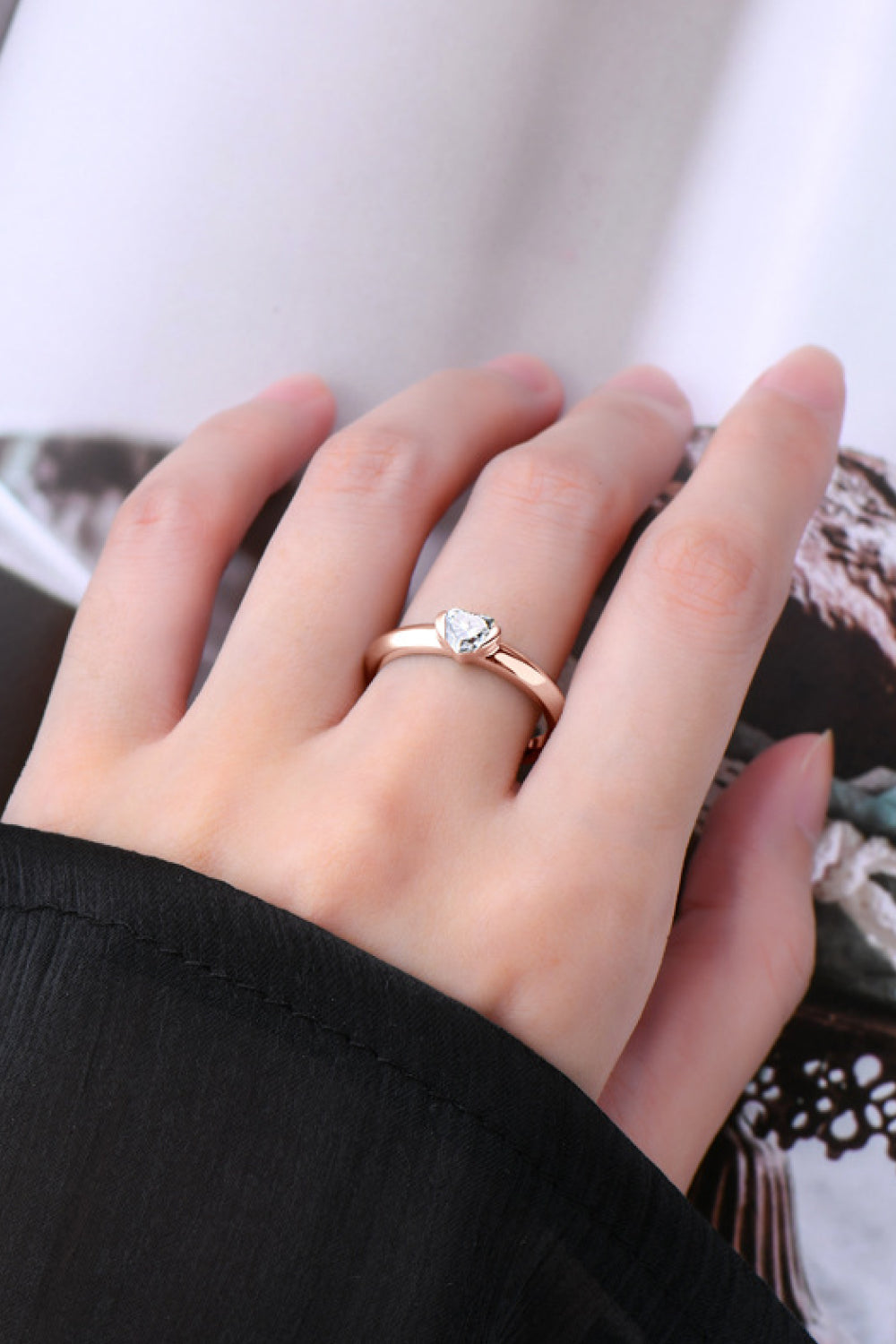 * APP EXCLUSIVE* Moissanite 925 Sterling Silver Heart Solitaire Ring