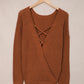 *App Exclusive* Crisscross Open Back Waffleknit Sweater