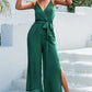 *APP EXCLUSIVE* Tie Belt Spaghetti Strap Slit Jumpsuit