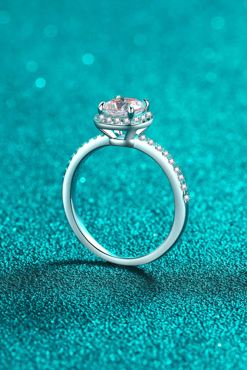 *APP EXCLUSIVE* 1 Carat Moissanite 925 Sterling Silver Halo Ring