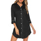 *APP EXCLUSIVE*  Button Up Collared Neck Night Dress with Pocket