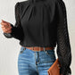 *APP EXCLUSIVE*Sheer Chevron Sleeve Blouse