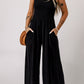 *APP EXCLUSIVE* Smocked Square Neck Wide Leg Jumpsuit with Pockets