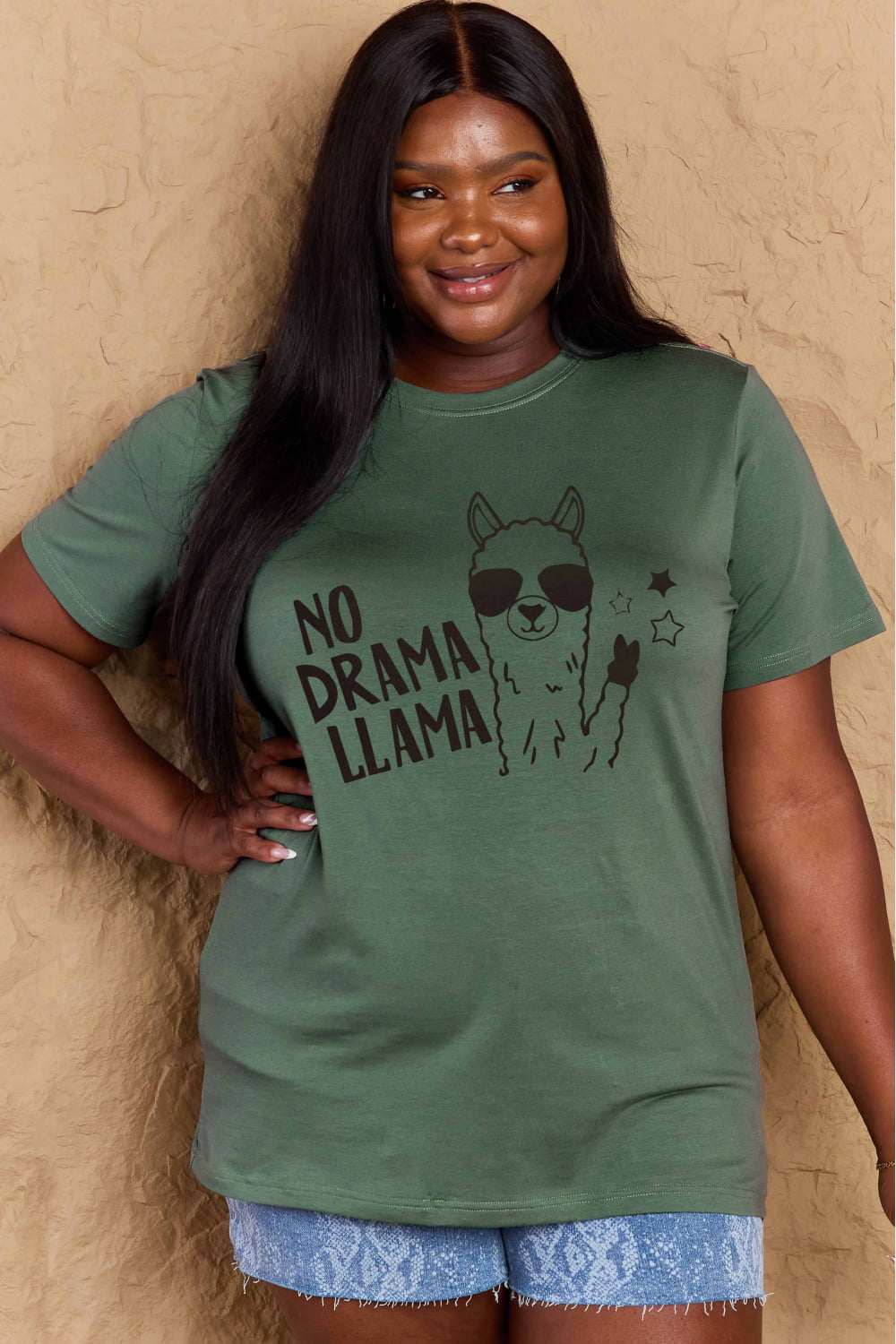 *APP EXCLUSIVE* NO DRAMA LLAMA Graphic Cotton Tee