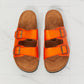 *APP EXCLUSIVE* Double Banded Slide Sandals in Orange