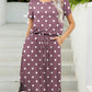 *APP EXCLUSIVE* Round Neck Short Sleeve Slit Dress with Pockets