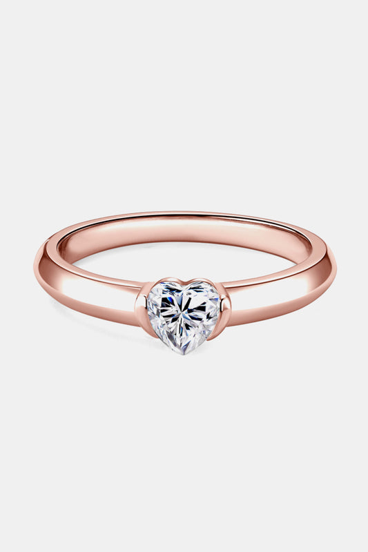 * APP EXCLUSIVE* Moissanite 925 Sterling Silver Heart Solitaire Ring