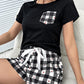 *APP EXCLUSIVE* Plaid Heart Top and Shorts Lounge Set