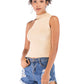 *APP EXCLUSIVE* Asymmetrical Sleeveless Rib-Knit Top