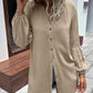 *APP EXCLUSIVE* Notched Neck Balloon Sleeve Shirt