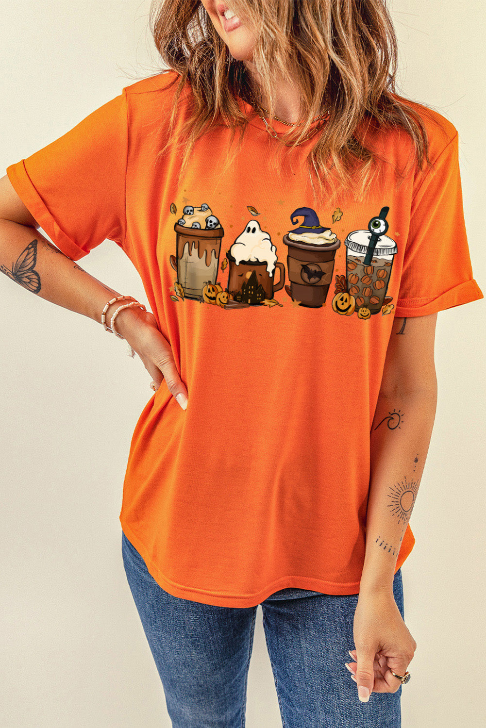 *APP EXCLUSIVE* Spooky Drinks Graphic Round Neck T-Shirt