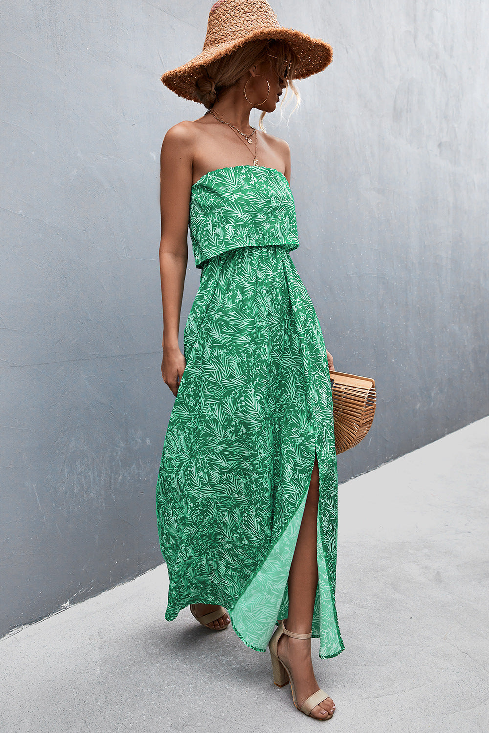 *APP EXCLUSIVE* Strapless Split Maxi Dress