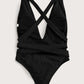 *APP EXCLUSIVE* Halter Neck Deep V One-Piece Swimsuit