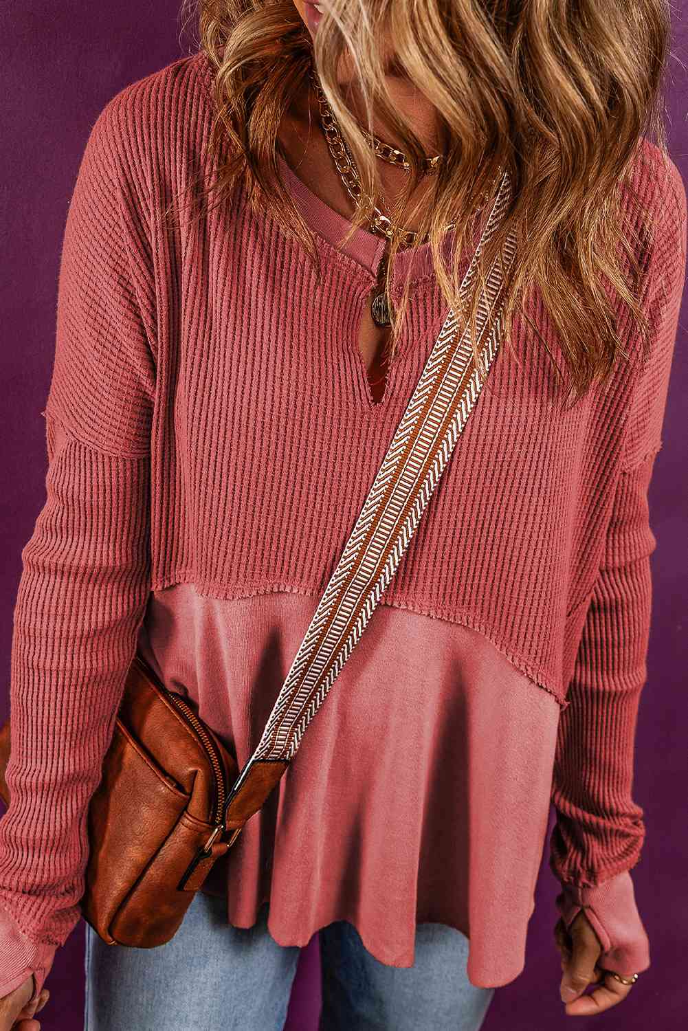 Raw Hem Babydoll Top