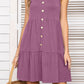 *APP EXCLUSIVE* Button Scoop Neck Sleeveless Tiered Dress