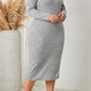 *APP EXCLUSIVE* Square Neck Long Sleeve Slit Dress
