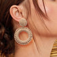 *APP EXCLUSIVE* Round Shape Raffia Grass Dangle Earrings