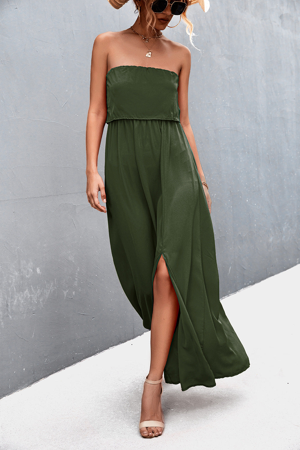*APP EXCLUSIVE* Strapless Split Maxi Dress