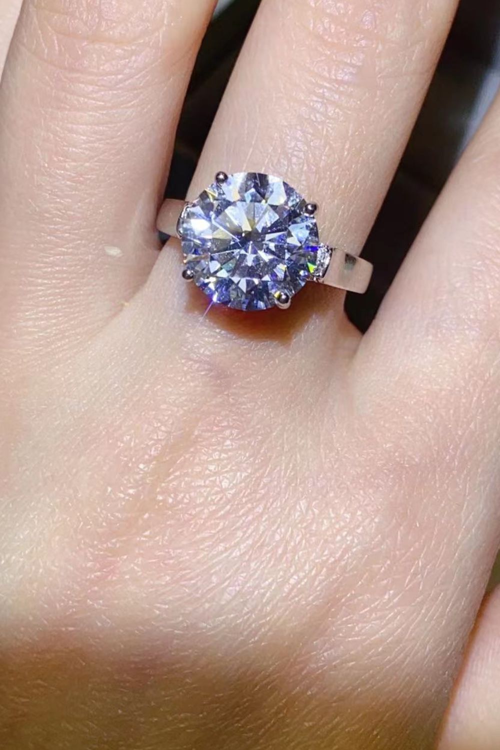*APP EXCLUSIVE* 5 Carat Moissanite Platinum-Plated Ring