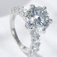 *APP EXCLUSIVE* 3-Carat Moissanite Platinum-Plated Side Stone Ring