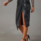 *APP EXCLUSIVE* Twist Faux Leather High Waist Skirt