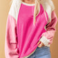 *APP EXCLUSIVE* Round Neck Dropped Shoulder Color Block Sweatshirt