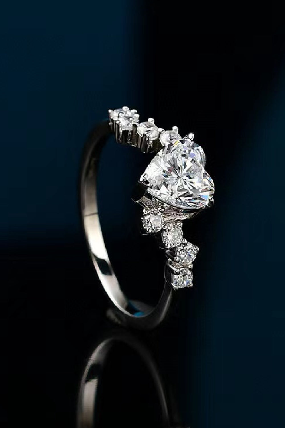 *APP EXCLUSIVE* 1 Carat Moissanite Heart 925 Sterling Silver Ring