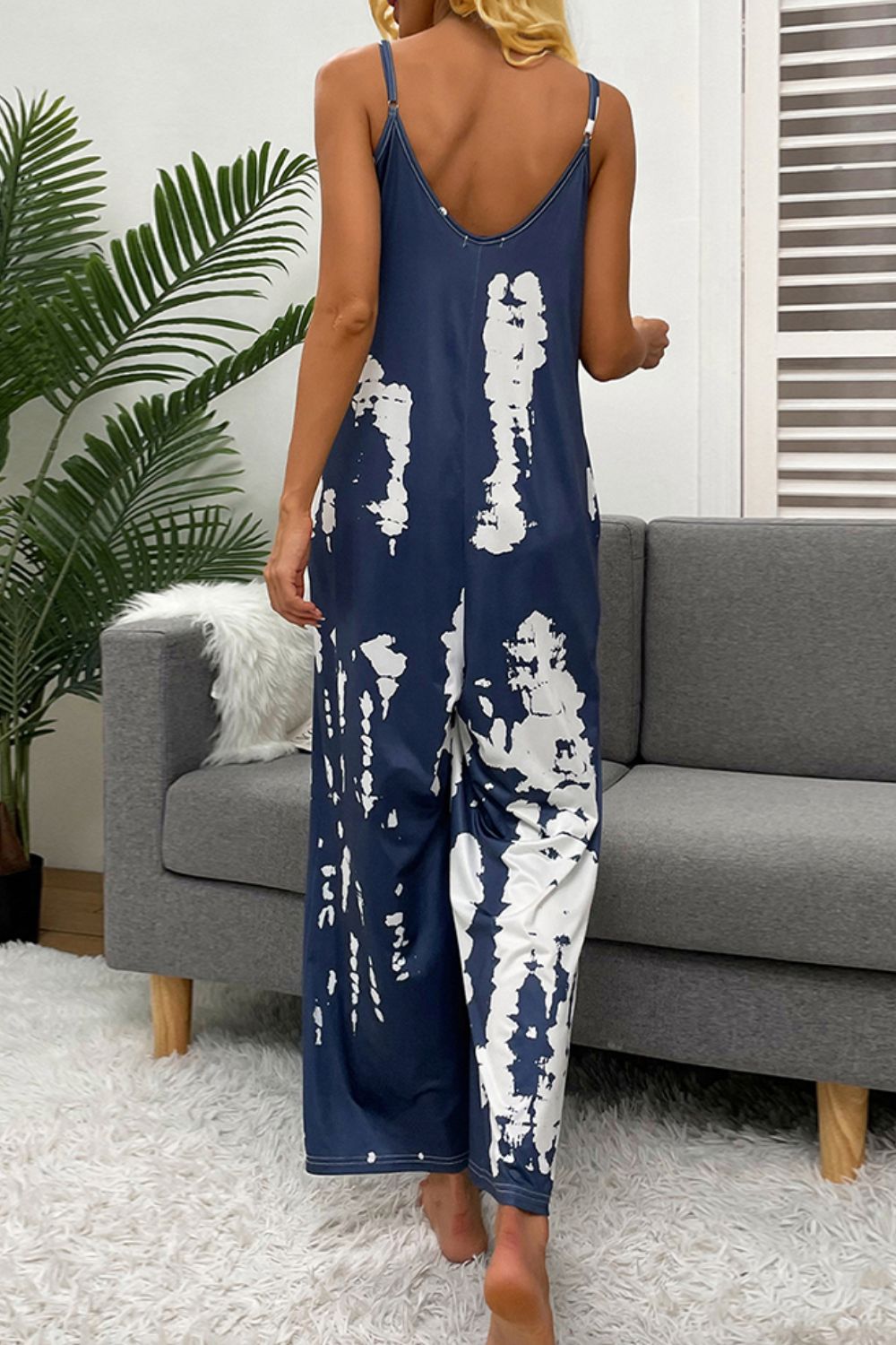 *App Exclusive* Tiedye Spaghetti Strap Jumpsuit with Pockets