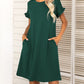 *APP EXCLUSIVE* Round Neck Flounce Sleeve Dress with Pockets