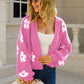 *App Exclusive* Floral Open Front Fuzzy Cardigan