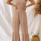 *APP EXCLUSIVE* Floral Spaghetti Strap Smocked Wide Leg Jumpsuit