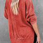*APP EXCLUSIVE* Dropped Shoulder Slit Sweatshirt