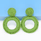 *APP EXCLUSIVE* Round Shape Raffia Grass Dangle Earrings