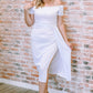 *APP EXCLUSIVE* Cold Shoulder Short Sleeve Split Dress